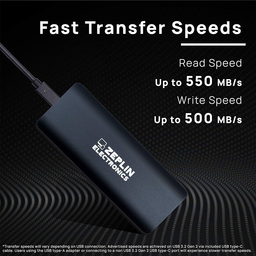 Amazon | ZEPLIN ELECTRONICS 512GB ポータブルSSD USB3.2 Gen2